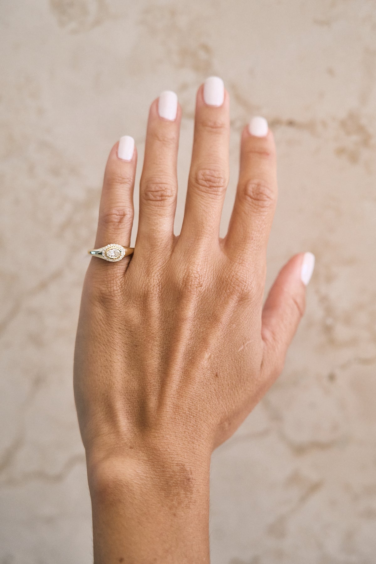 Diamond Halo Bezel Signet Pinky Rings – Henri Noël
