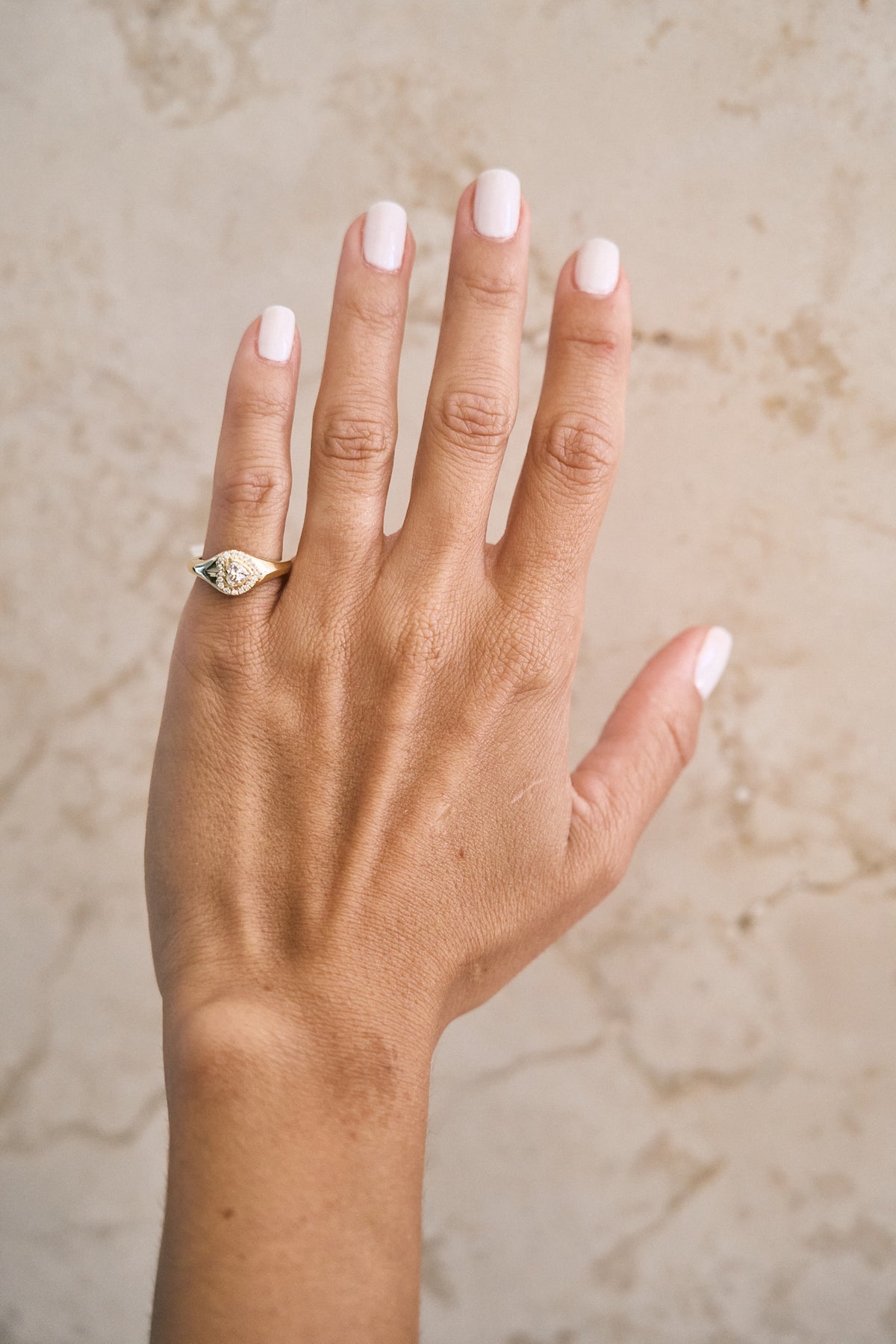 Diamond Halo Bezel Signet Pinky Rings – Henri Noël