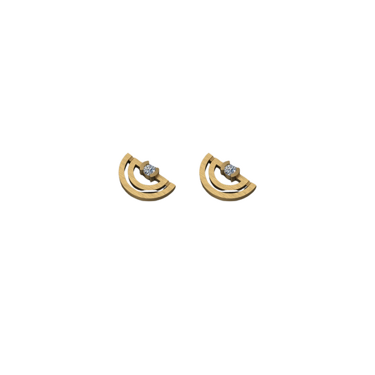Diamond Hammered Half Moon Studs – Henri Noël