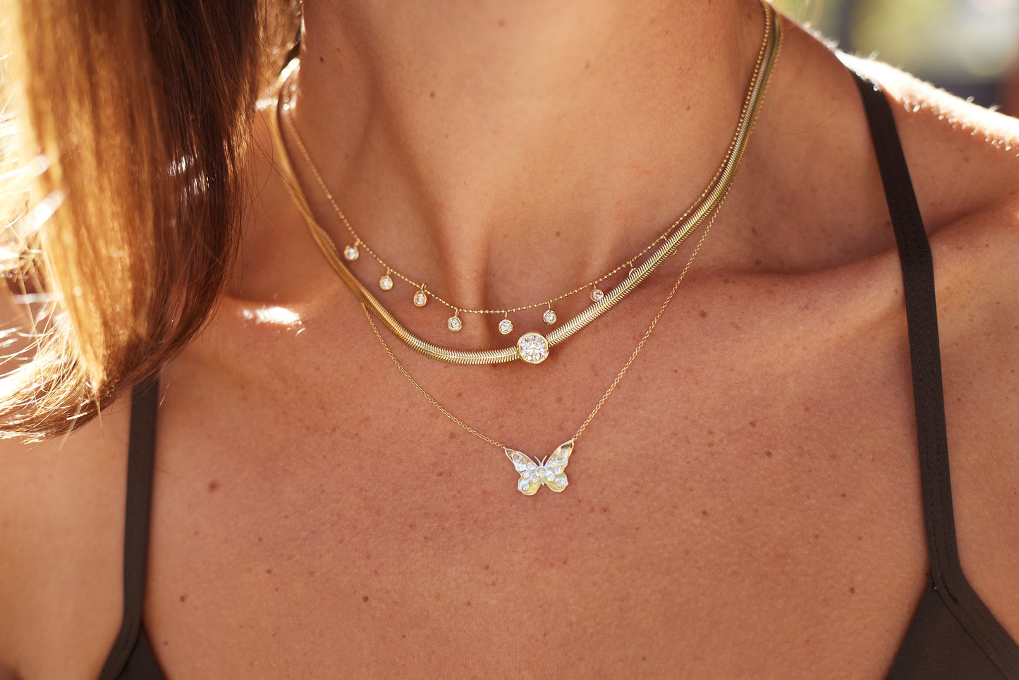Diamond Herringbone Necklace – Henri Noël