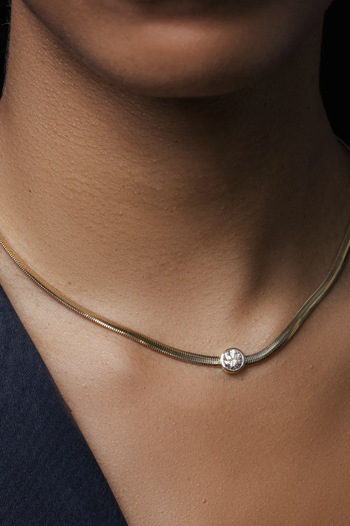 Diamond Herringbone Necklace – Henri Noël