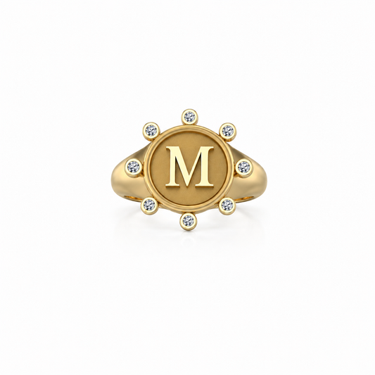Diamond Initial Pinky Rings – Henri Noël