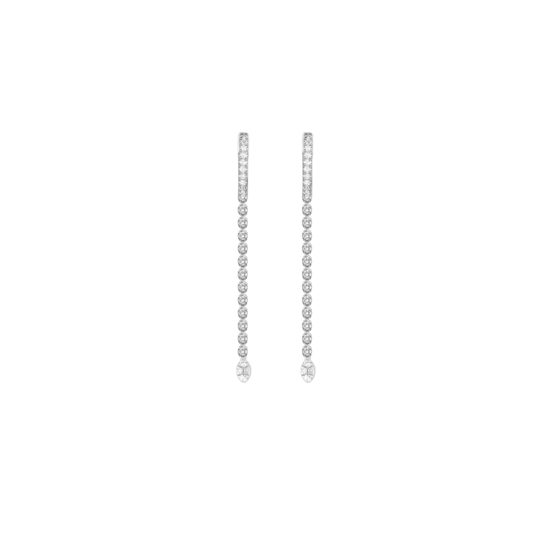 Diamond Line Drop Huggies – Henri Noël