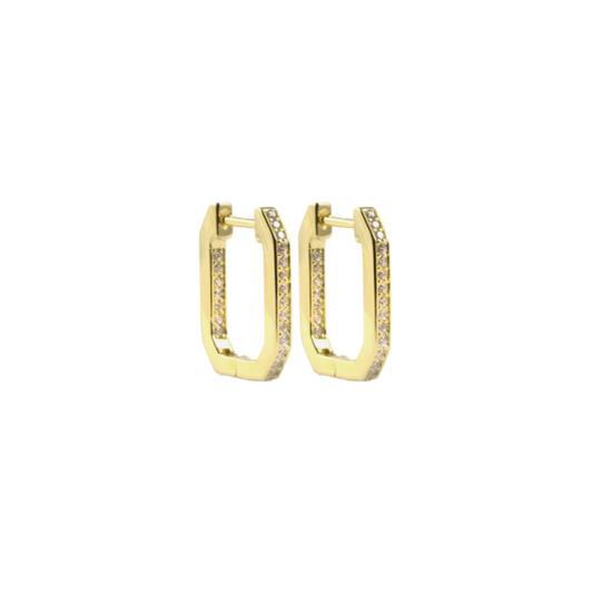 Diamond Octagonal Paperclip Hoop – Henri Noël