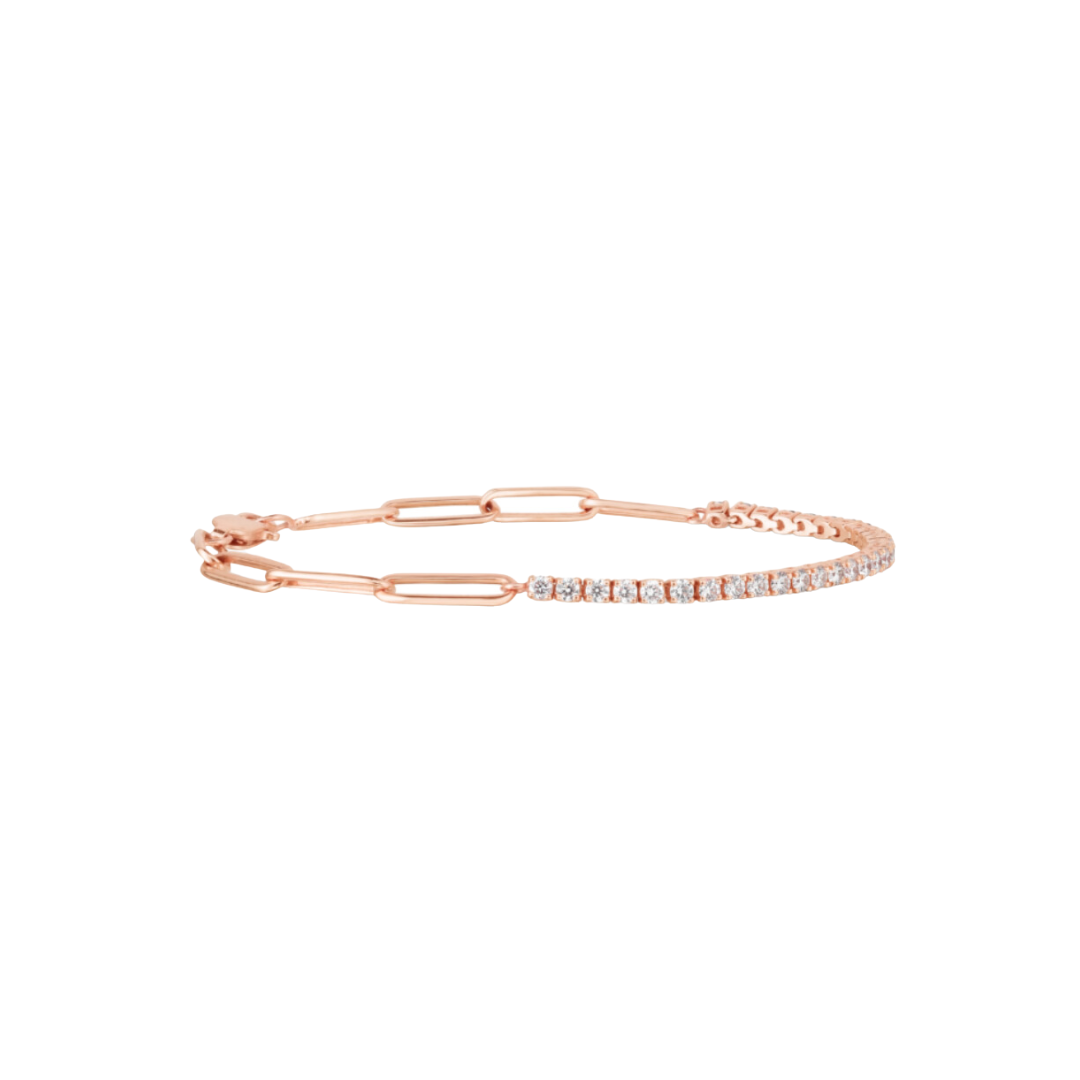 Diamond Paperclip Tennis Bracelet – Henri Noël