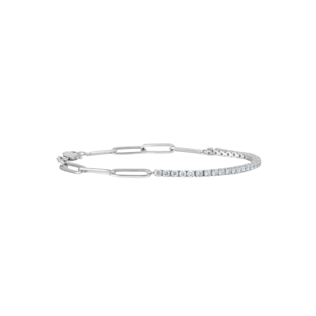 Diamond Paperclip Tennis Bracelet – Henri Noël