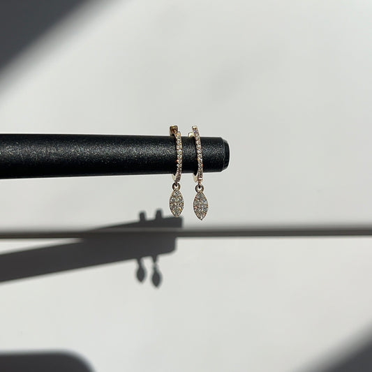 Diamond Pave Marquise Dangle Earrings – Henri Noël