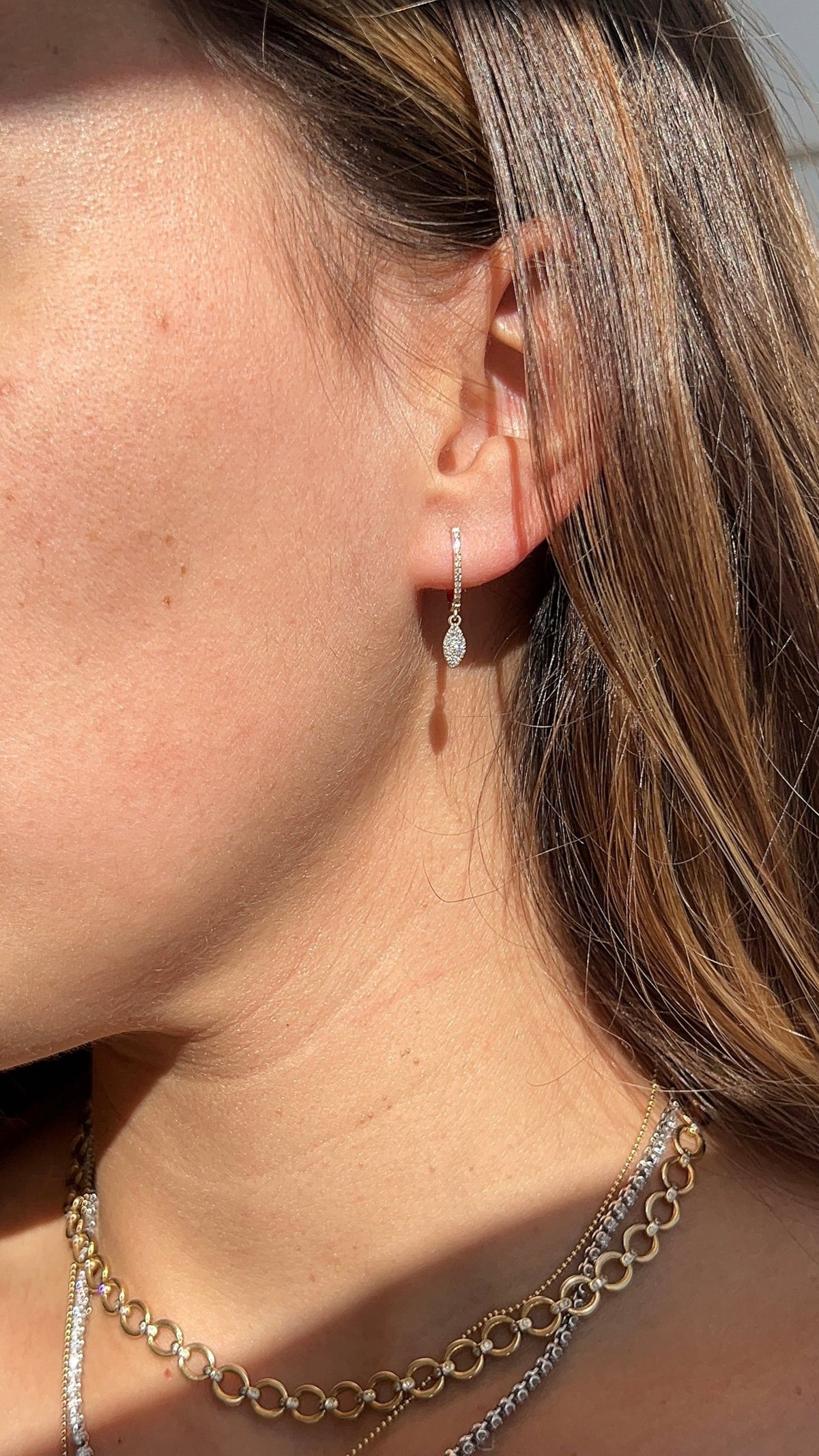 Diamond Pave Marquise Dangle Earrings – Henri Noël