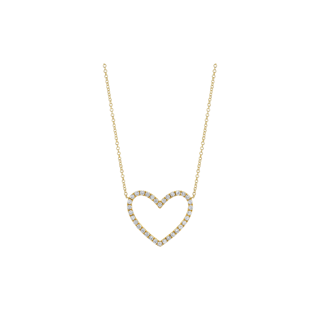 Diamond Pave Open Heart Necklace – Henri Noël