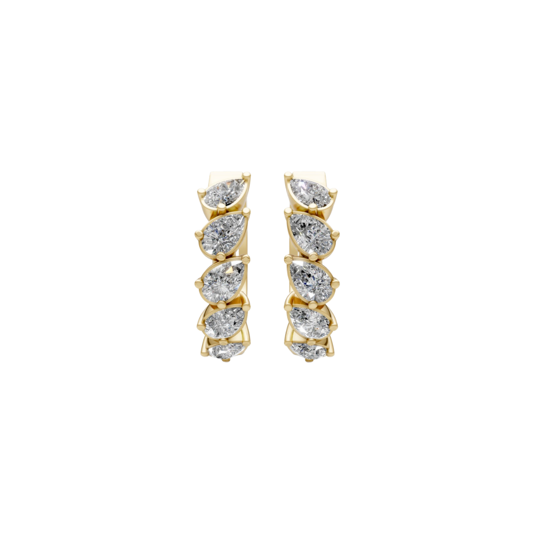 Diamond Pear Hoops – Henri Noël