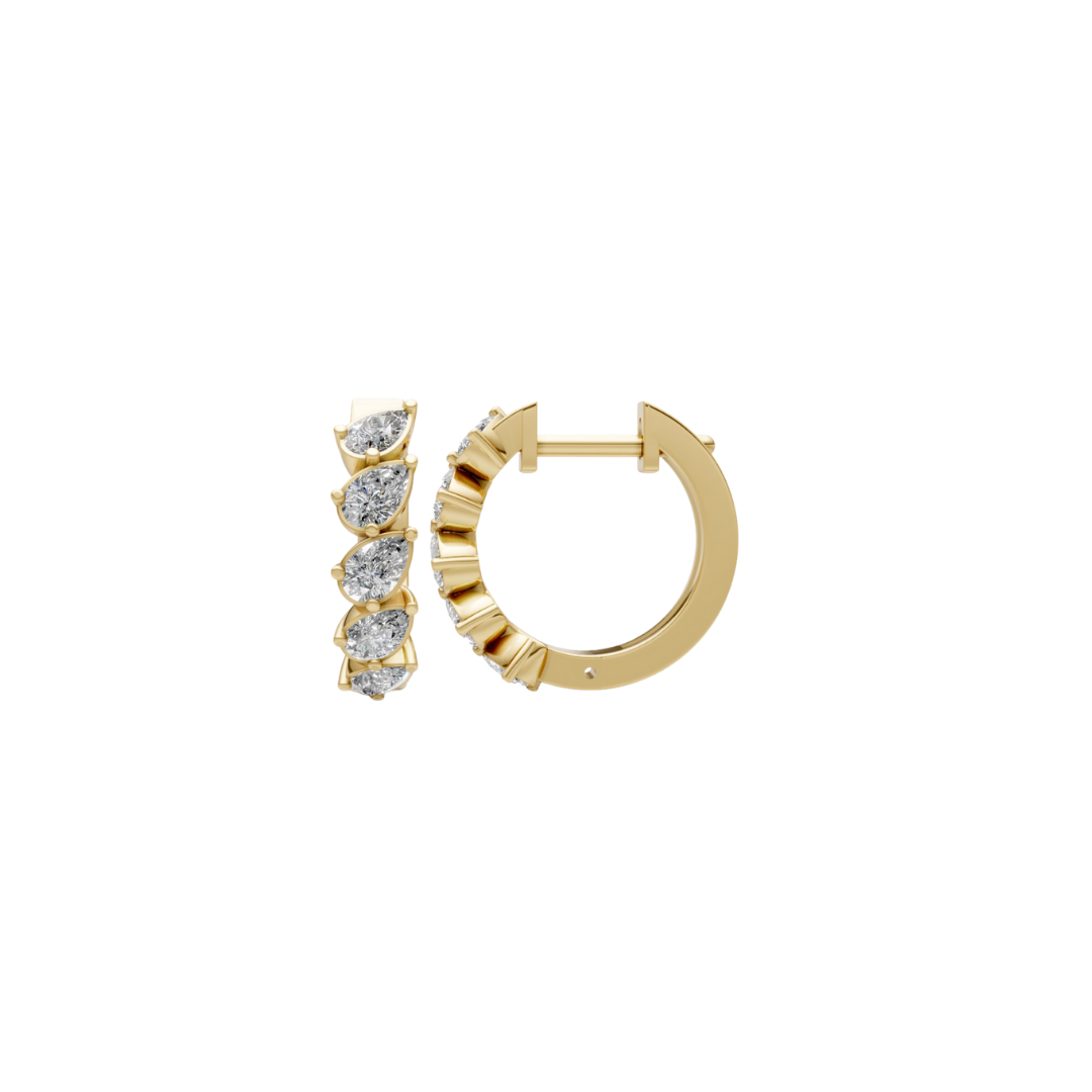 Diamond Pear Hoops – Henri Noël