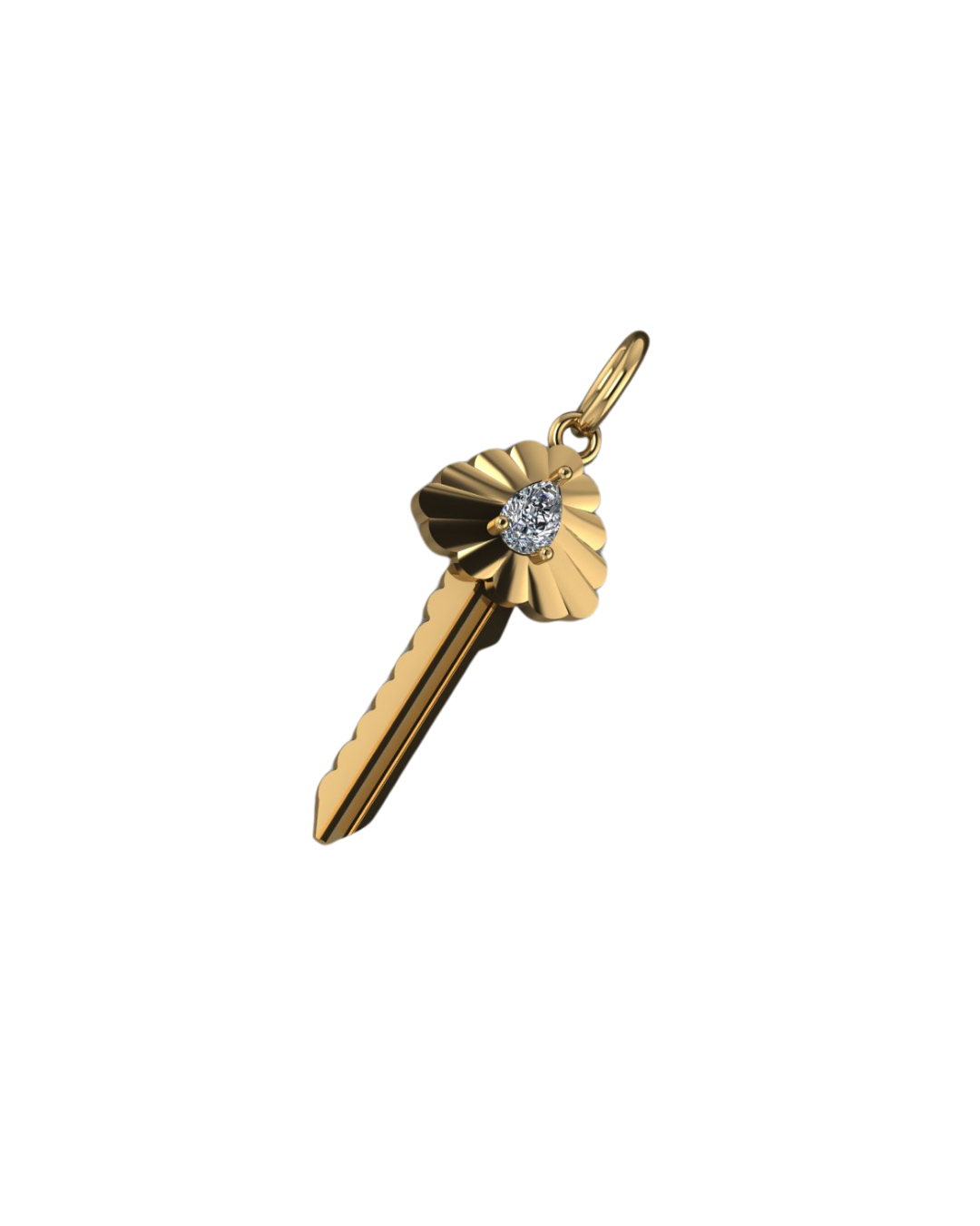 Diamond Pear Scalloped Key Pendant – Henri Noël