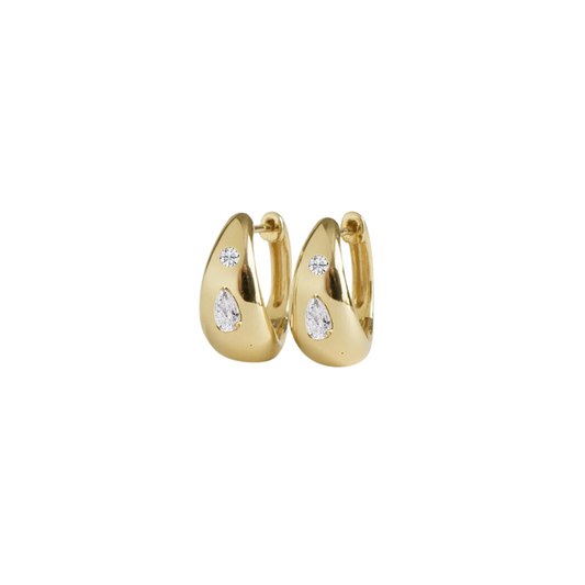 Diamond Pear and Round Huggies – Henri Noël