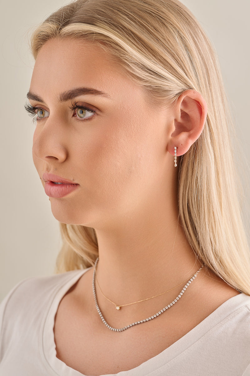 Diamond Prong Drop Earrings – Henri Noël