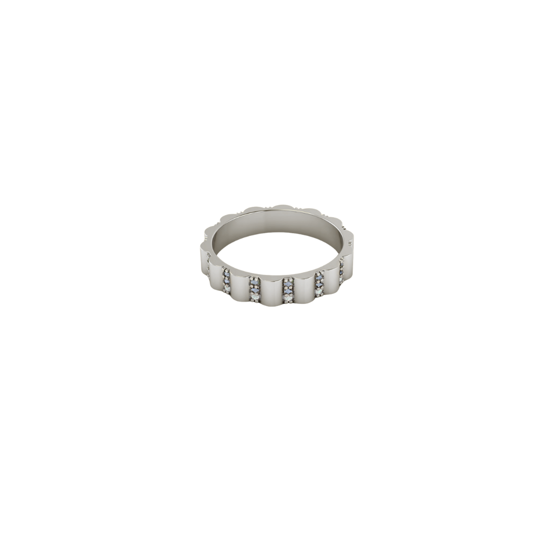 Diamond Scalloped Stacking Band – Henri Noël