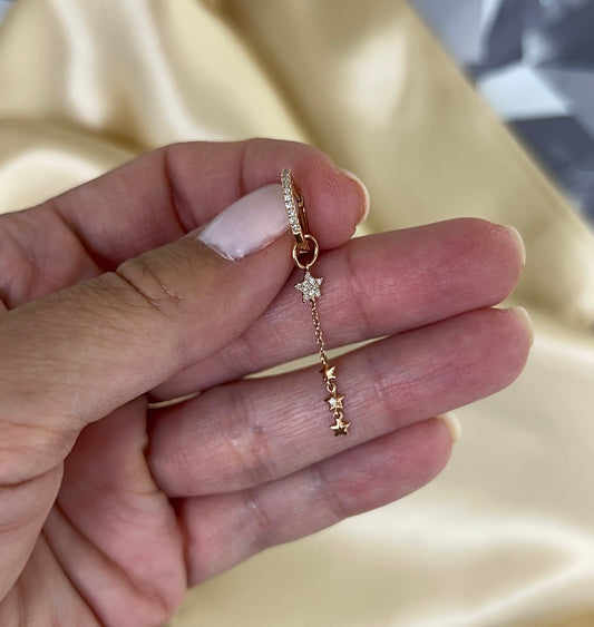 Diamond Star Chain Huggies – Henri Noël