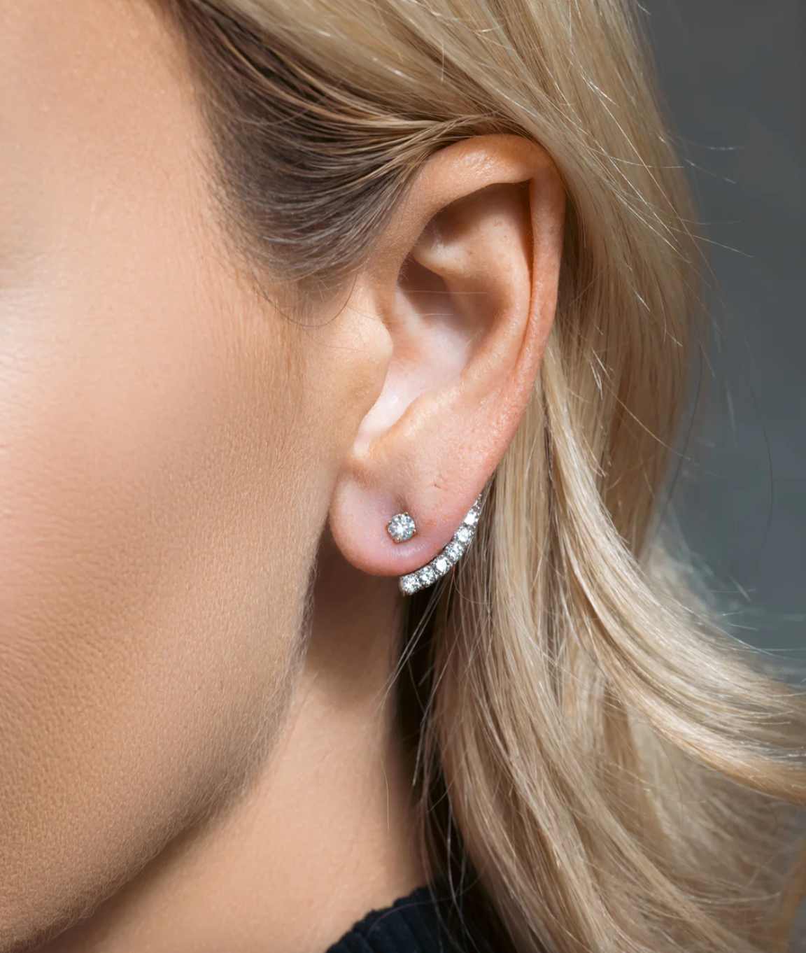 Diamond Stud and Curved Climber Earrings – Henri Noël