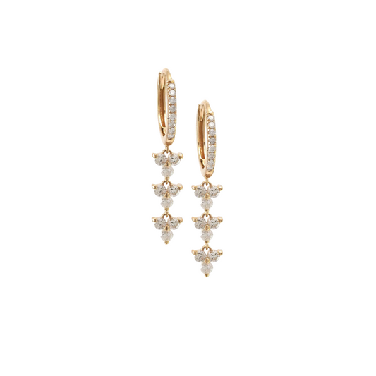 Diamond Trio Drop Huggies – Henri Noël