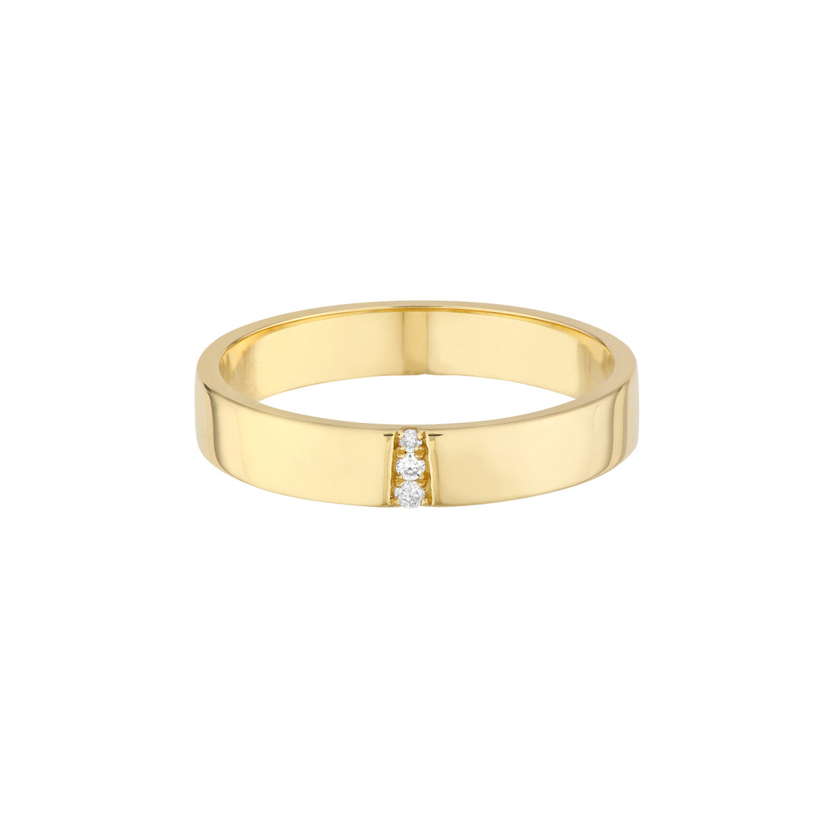 Diamond Trio Gold Band – Henri Noël