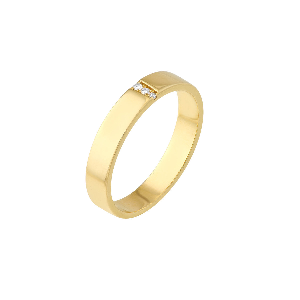 Diamond Trio Gold Band – Henri Noël