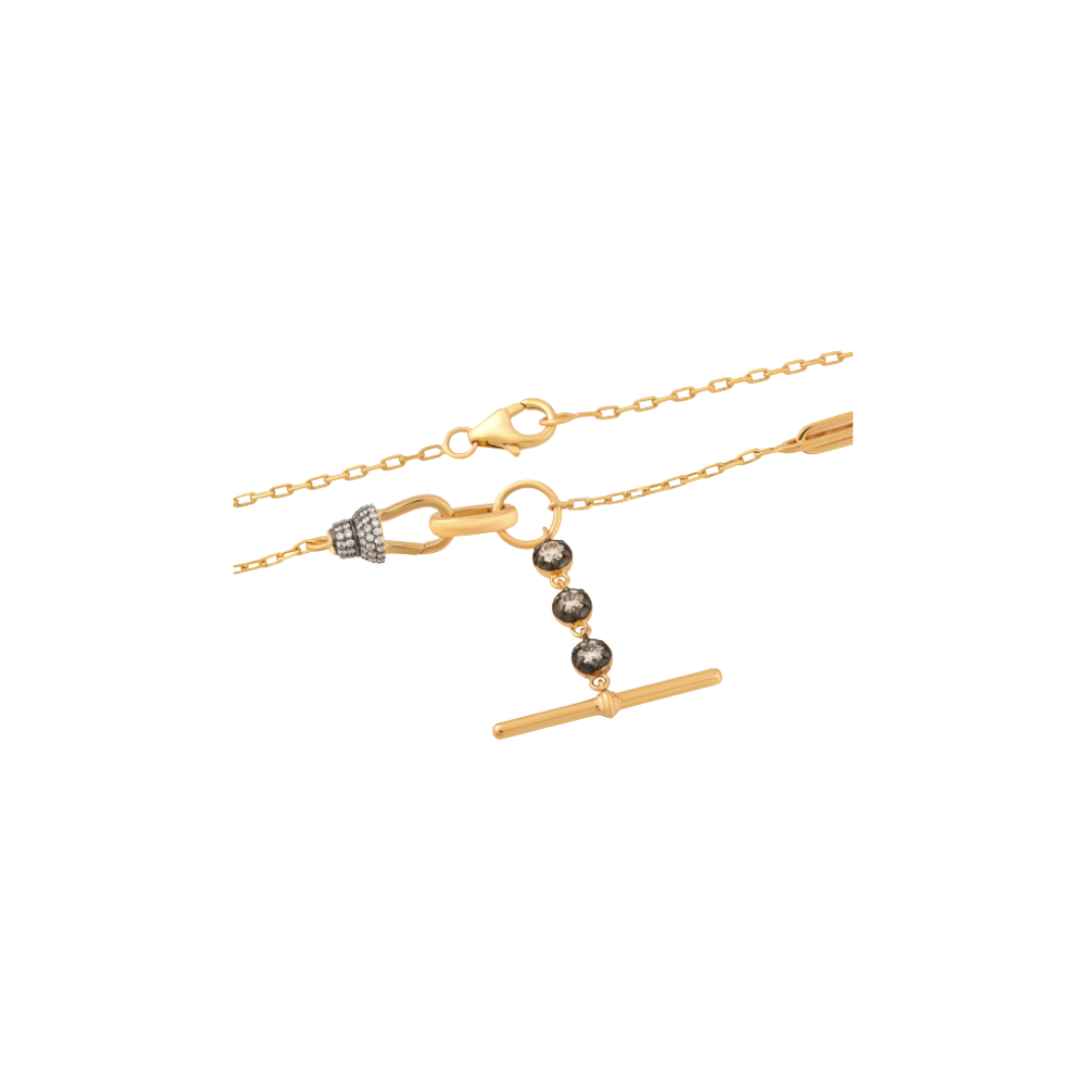 Diamond and Black Rhodium T-Bar Necklace – Henri Noël