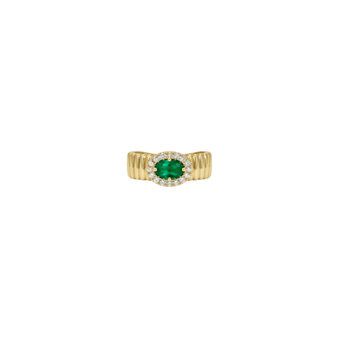 Diamond and Emerald Ear Cuff
