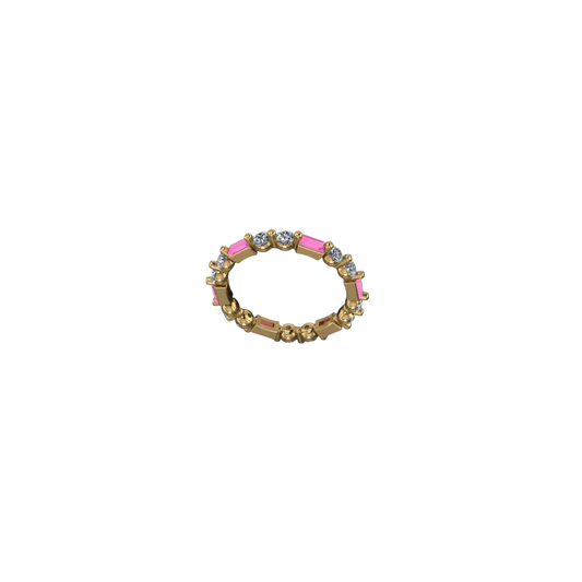 Diamond and Pink Sapphire Eternity Ring