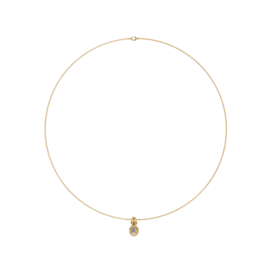 Double Bezel Pear Diamond Pendant Necklace – Henri Noël