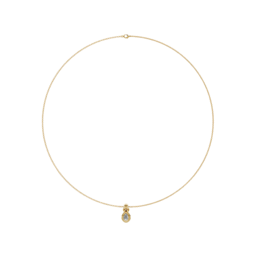 Double Bezel Pear Diamond Pendant Necklace – Henri Noël
