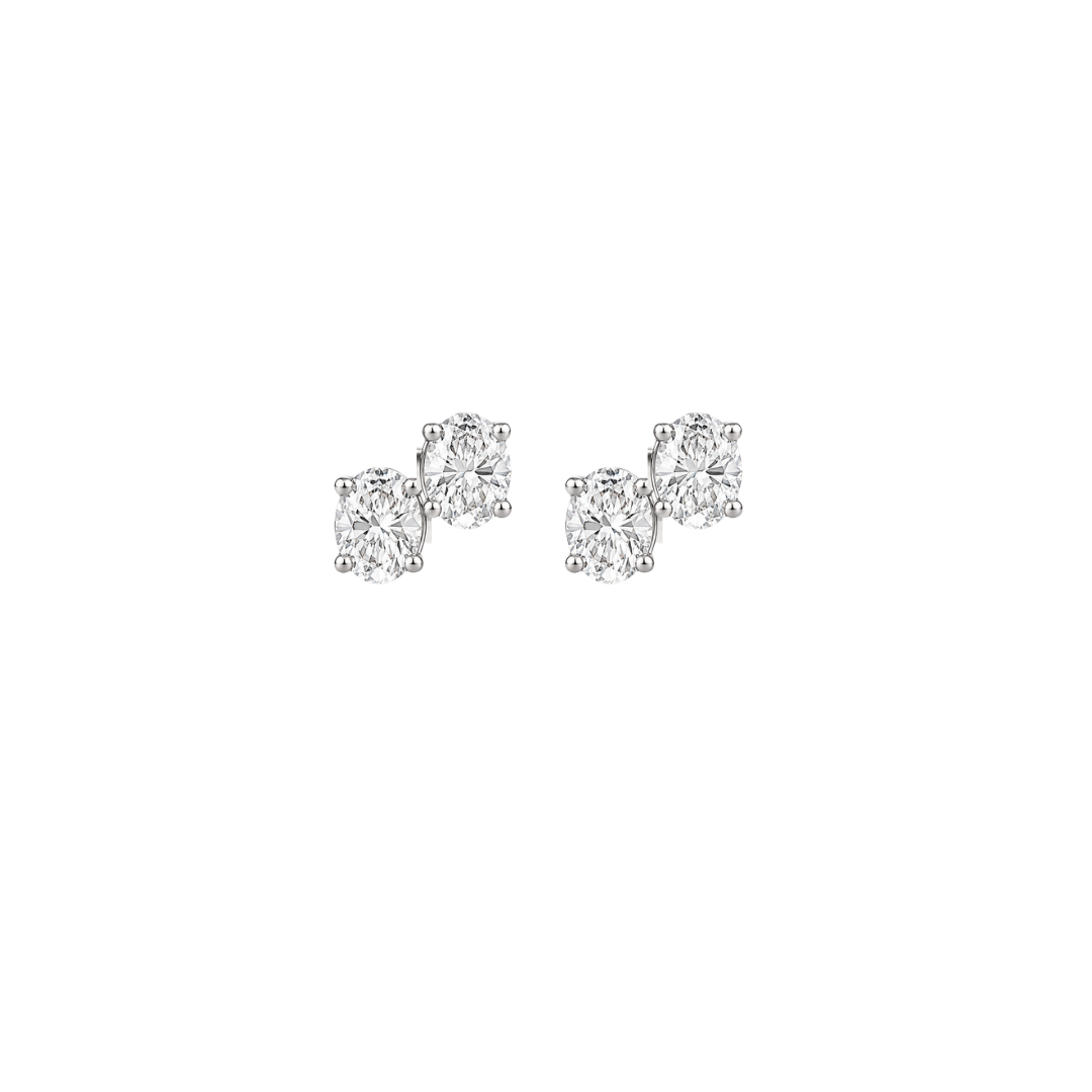 Double Oval Diamond Studs – Henri Noël