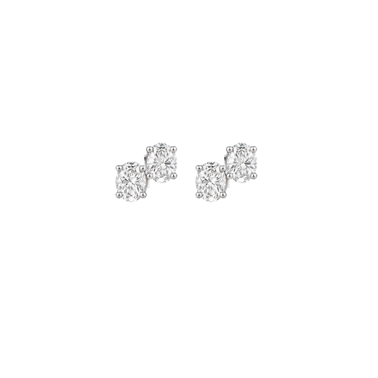 Double Oval Diamond Studs – Henri Noël