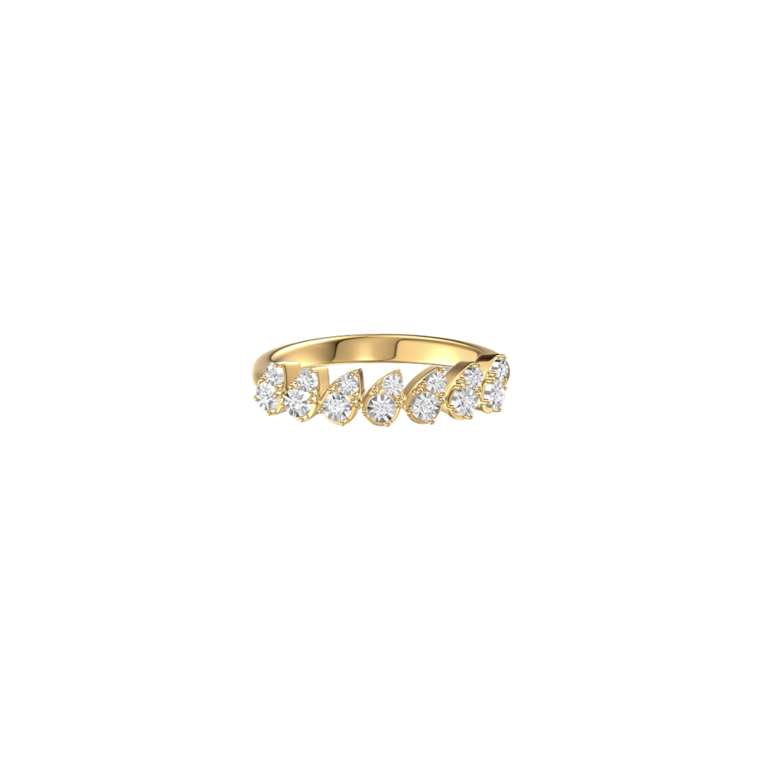 Double Round Diamond Pear Shape Band – Henri Noël