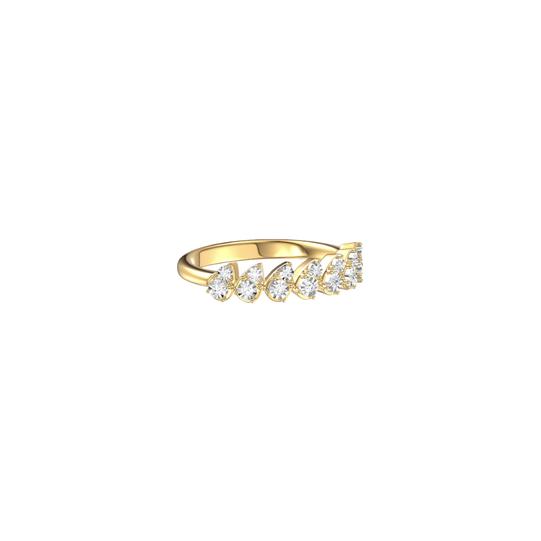 Double Round Diamond Pear Shape Band – Henri Noël