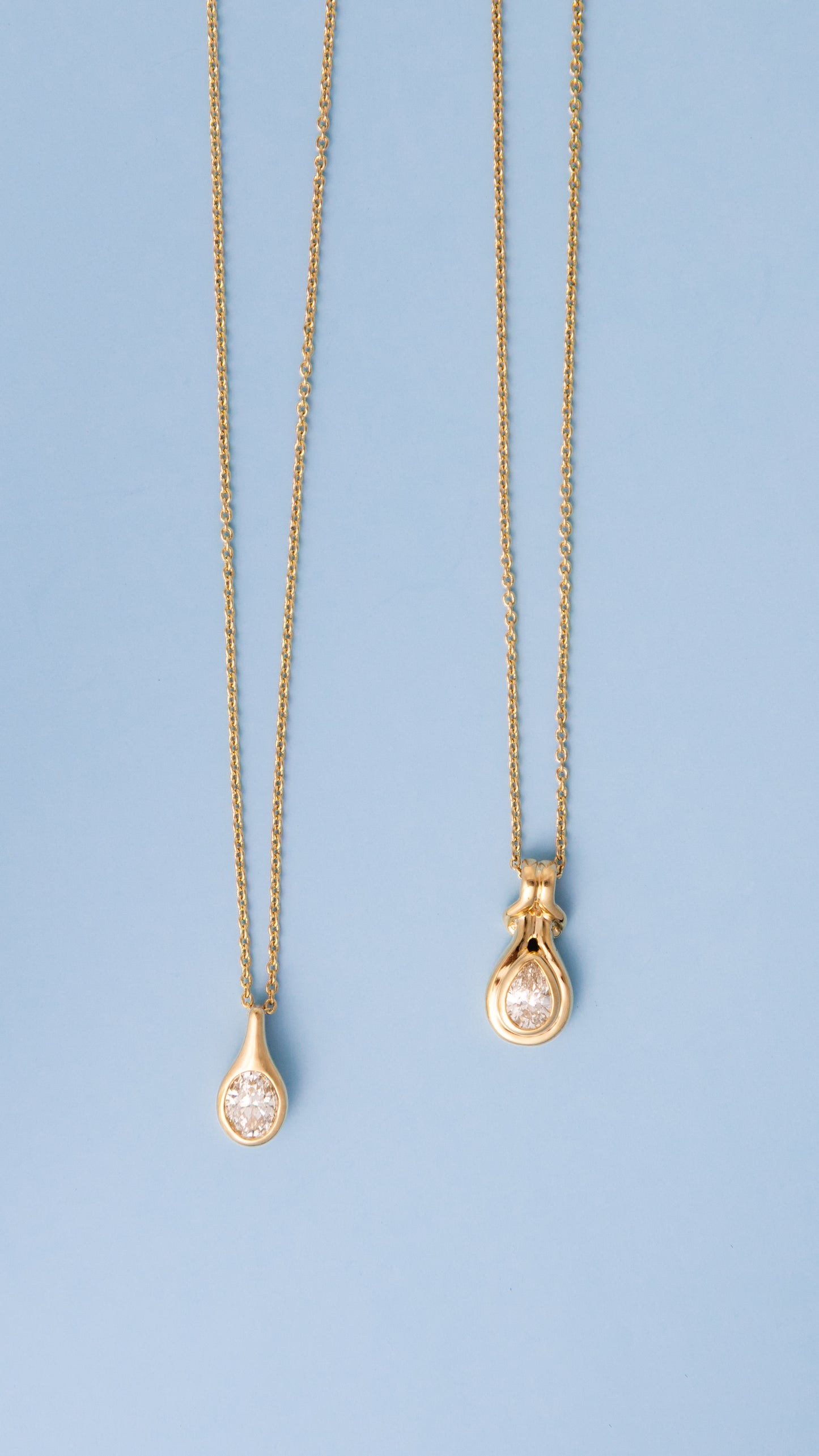 Double Bezel Pear Diamond Pendant Necklace – Henri Noël
