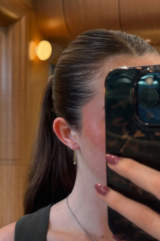Double Diamond Chain Drop Earrings – Henri Noël