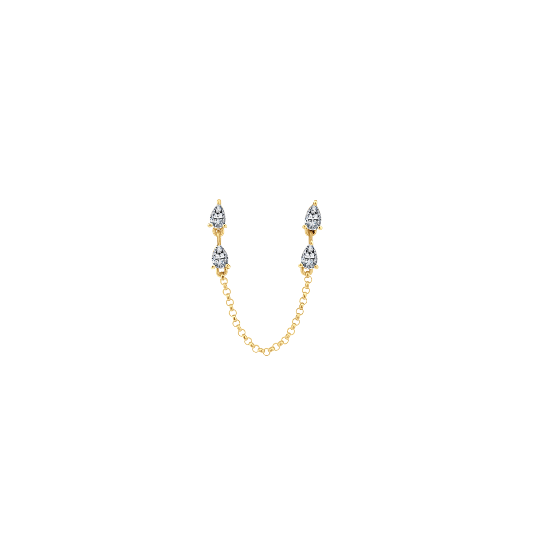 Double Diamond Pear Chain Jump Rope Earrings – Henri Noël