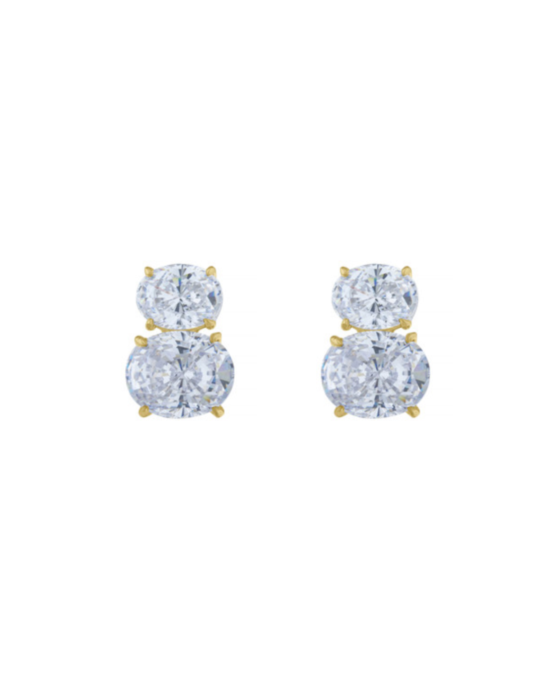 Double Oval Diamond Studs – Henri Noël