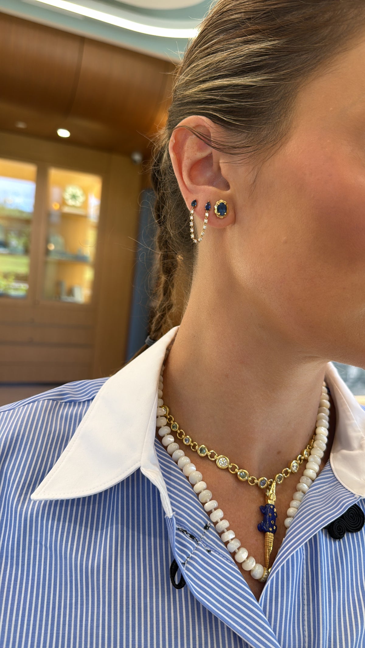 Double the Blue Jump Rope Earring – Henri Noël