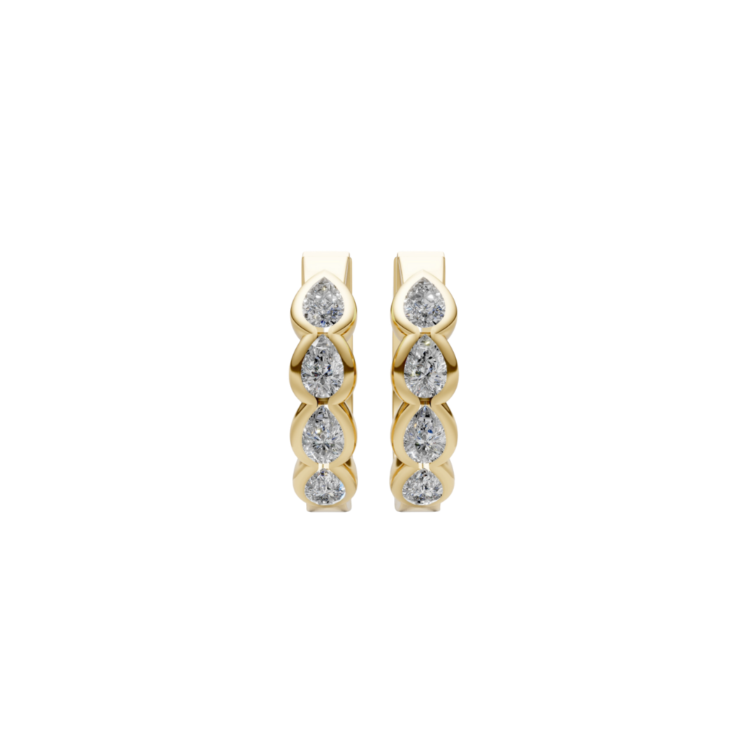 Half Bezel Pear-Cut Diamond Mini Hoops – Henri Noël
