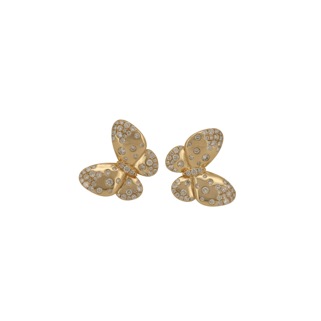 Flush Set Diamond Butterfly Earring