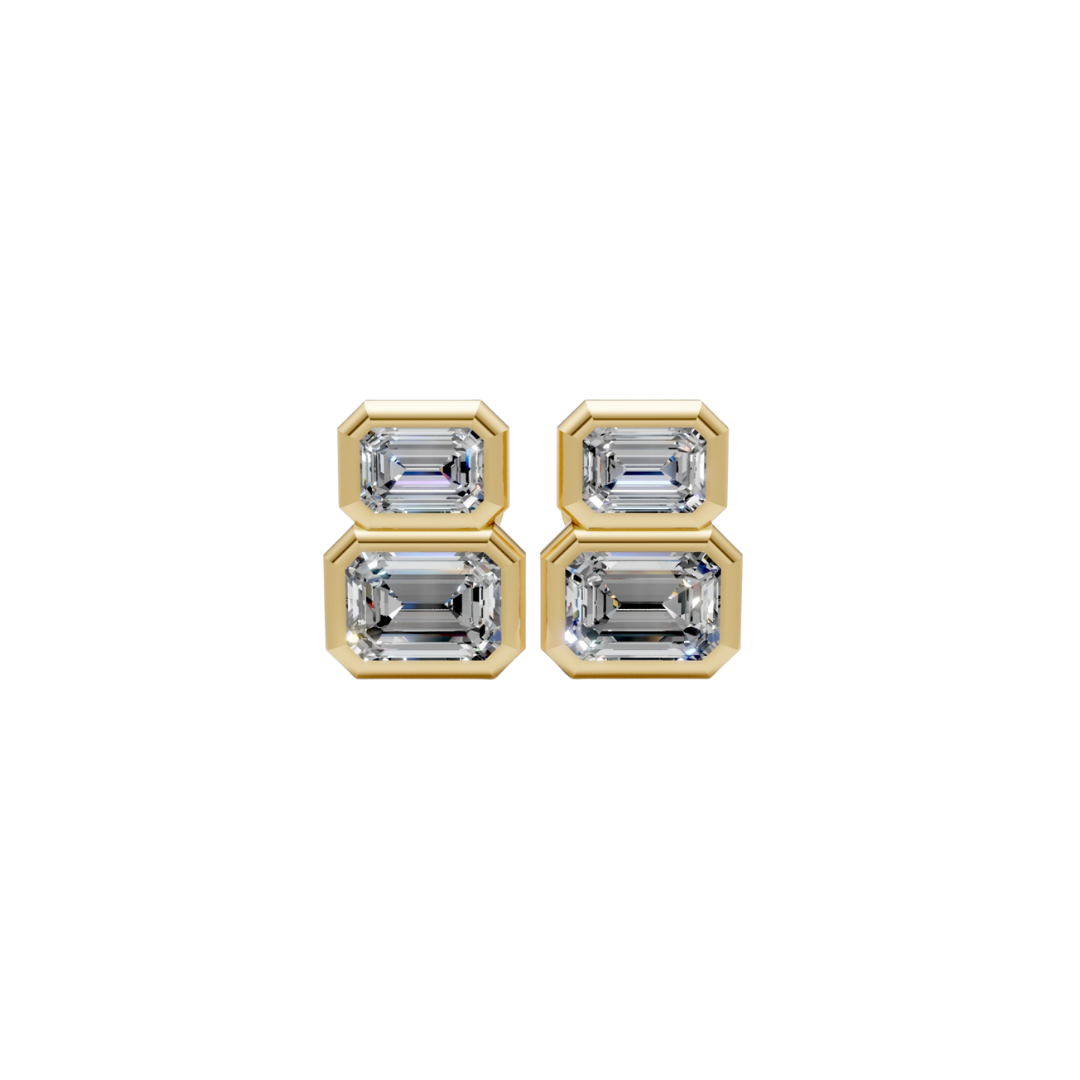 Stacked Diamond Bezel Studs