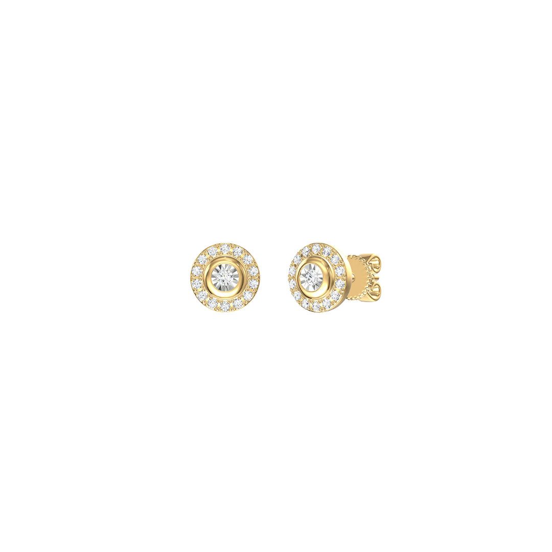 Diamond Halo Stud Earrings