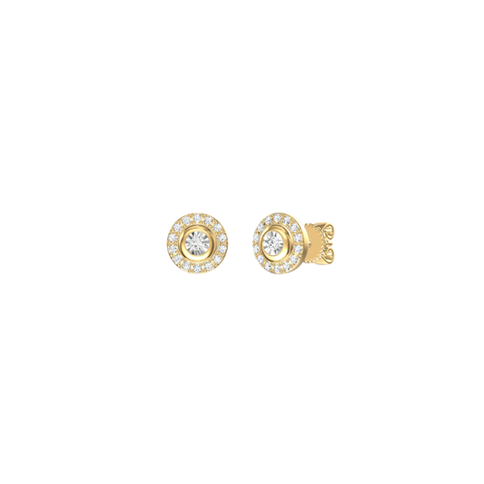 Diamond Halo Stud Earrings