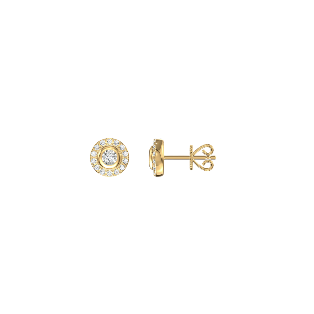 Diamond Halo Stud Earrings