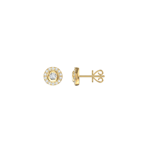 Diamond Halo Stud Earrings