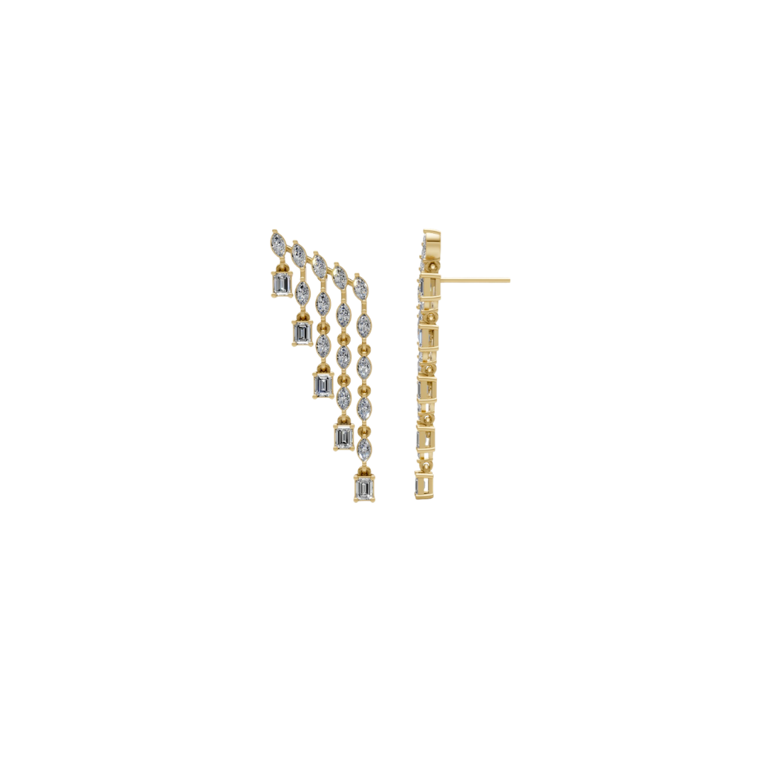 Fringe Diamond Drop Earrings