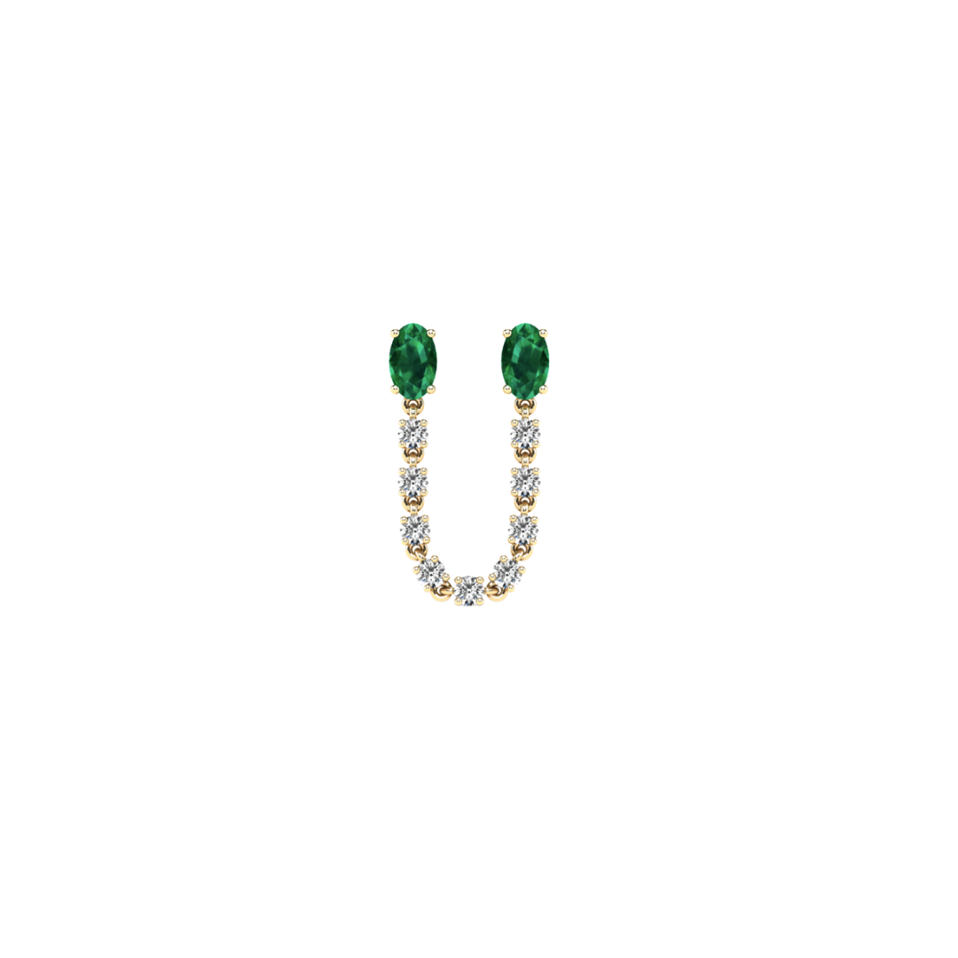 Emerald Oval Jump Rope Earrings