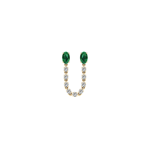 Emerald Oval Jump Rope Earrings