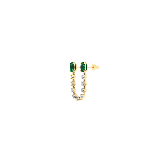 Emerald Oval Jump Rope Earrings