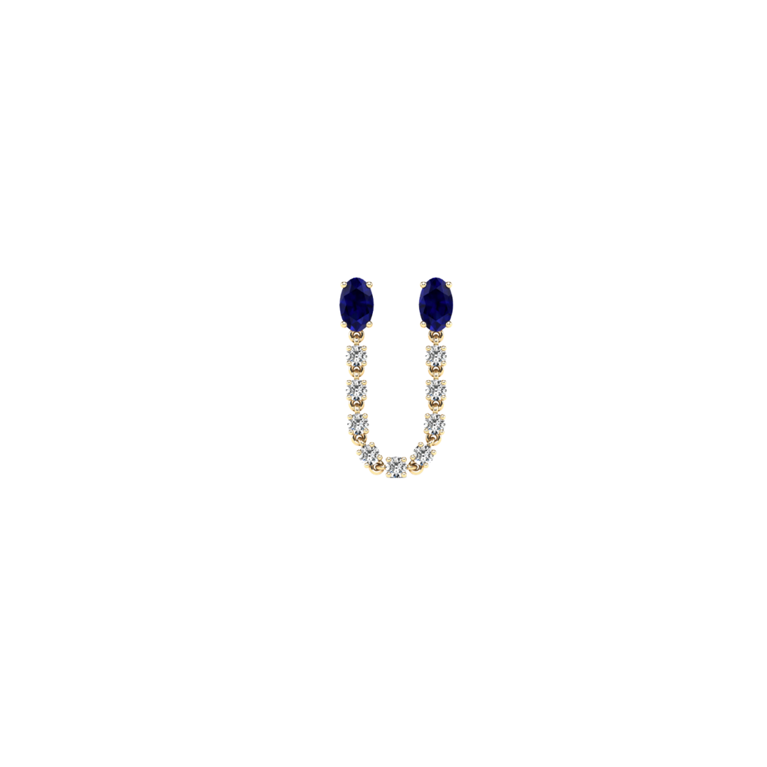 Sapphire Oval Jump Rope Earrings